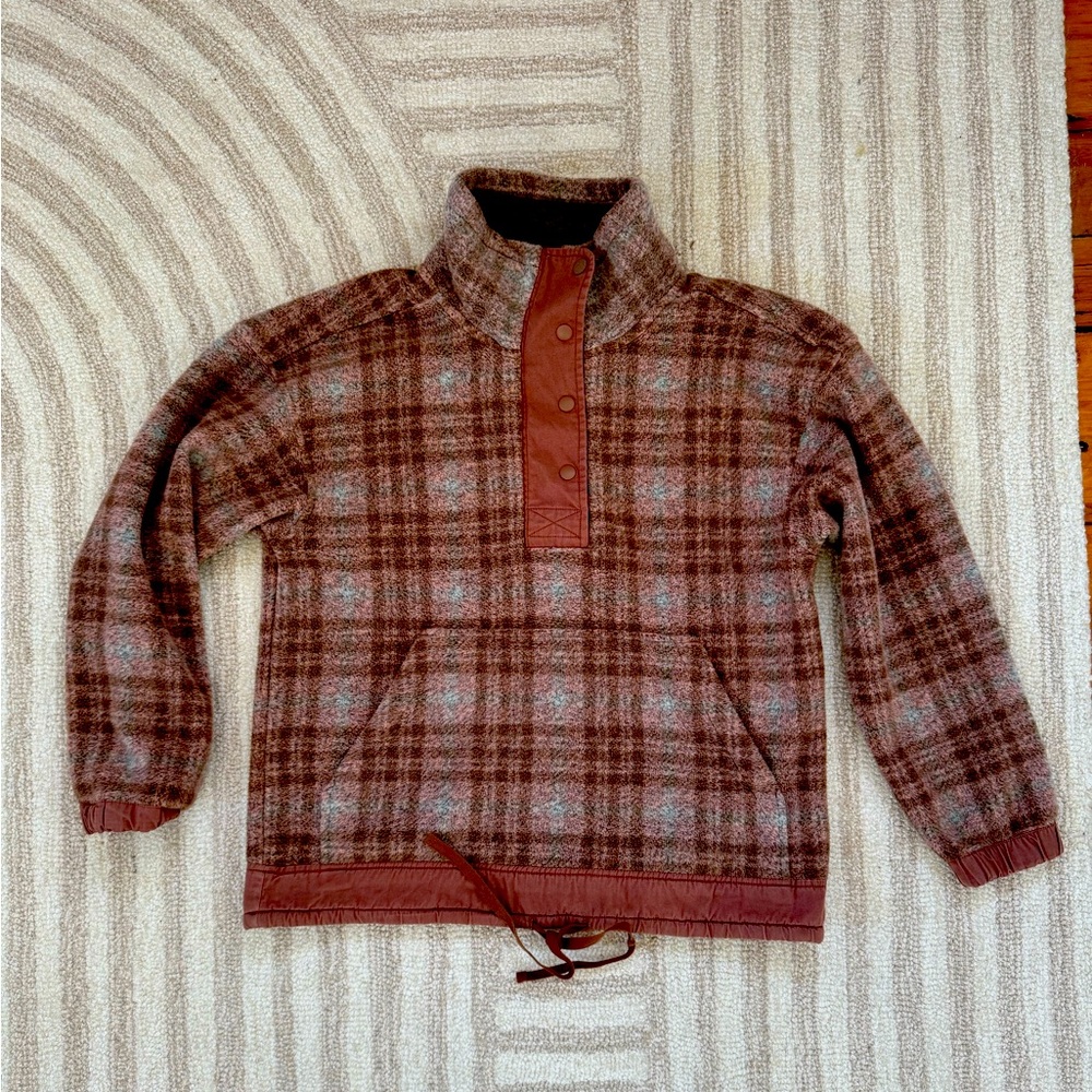 REI Plaid Fleece Pullover Size S